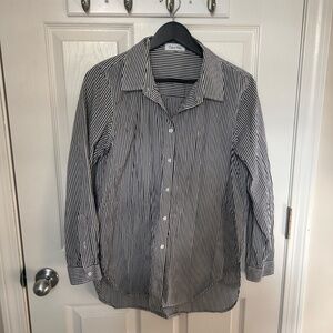 Calvin Klein Business Casual Cotton Striped Button-down Shirt Women's Medium